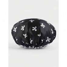 2pcs Waterproof Double-Layer Bow Shower Cap, Elastic Shower Cap, Adult Kitchen Oil-Proof Cap, Bathroom Hair Drying Cap, Elastic And Adjustable, Suitable For Face Washing, Drying Hair, Makeup, Cooking, Shampooing 1pc Home Bathroom Decor Fall Decor Back To School