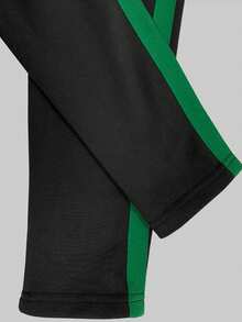 Bộ áo hoodie 2 món họa tiết kẻ sọc vá màu thời trang thu đông thanh lịch dành cho nữ - màu đen - Xem 6