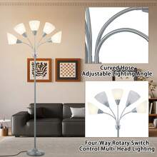 HonoDing Medusa Floor Lamp, Multi Head 5 Light Floor Lamps For Living Room With 5 Lampshade,Home Decor Adjustable Gooseneck Reading Standing Lamp For Bedroom,Office,Kids,Classroom,Light Shade,Halloween Decorations,Decorations For Your Room,Christmas Decorative Lights - US A Type Plug(110-127V) - View 8