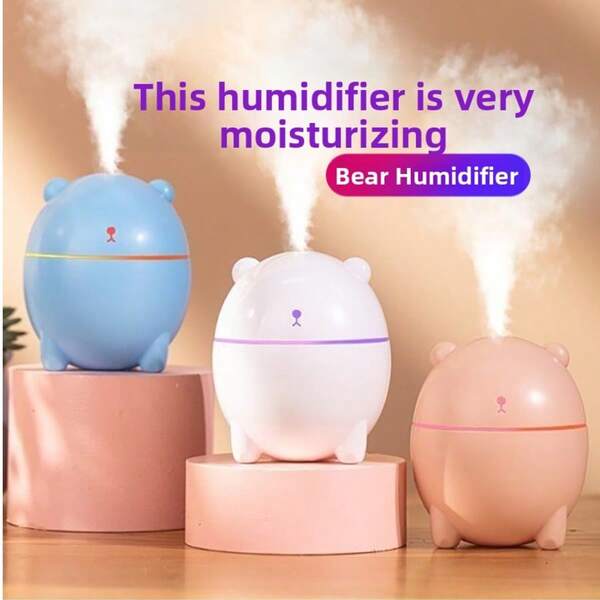 Humidificateur à brouillard froid, mini humidificateurs de 200 ml avec veilleuse, humidificateur d'air à arrêt automatique sans eau, humidificateurs silencieux de 20 dB pour la chambre, la voiture, les plantes pour fille et garçon