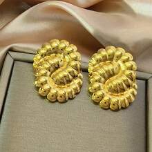 1 par de pendientes de aro con forma de gota simple, pendientes de tono dorado grueso con forma de gota de agua, pendientes en forma de U, pendientes de aro ovalados, joyas ligeras y elegantes para mujer, regalo perfecto para ella
