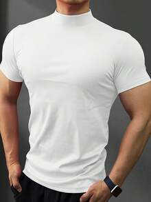 5-Pack Men's Mock Neck Fitted Workout Tees - Quick-Dry, Breathable & Medium Stretch Athletic Shirts For Gym, Running, Cycling & Everyday Wear - Nhiều màu - Xem 3