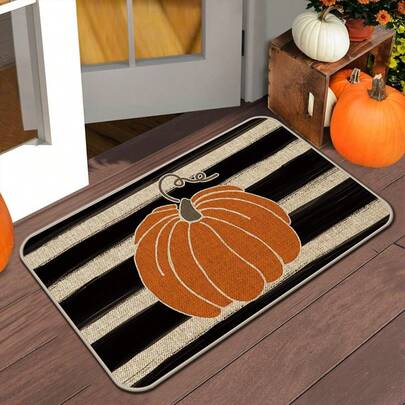 Christmas Pumpkin Non-Slip Doormat 20x25 | Entryway Dust-Proof Mat For Home | Living Room Dirt-Resistant Foot Mat | Decorative Foyer Floor Mat | Machine Washable & Anti-Slip