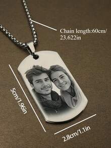 1件个性化照片心形项链，可定制刻字照片项链，个性化照片项链，方形心形照片项链，送给妈妈/妻子的礼物，不锈钢银色、金色、黑色项链，可定制刻字照片吊坠项链，周年纪念日、情人节、圣诞节、万圣节礼物 - 彩色 - 查看 10