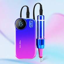 duofu Kit portatile per manicure e pedicure con lima elettrica ad alta velocità, ricaricabile, con 12 testine, 1 spazzola e 56 bande abrasive, set professionale per rimozione cuticole e smalto per unghie, per uso in salone e domestico