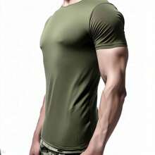 MIL200FIT Men T-Shirts - Army Green - View 4