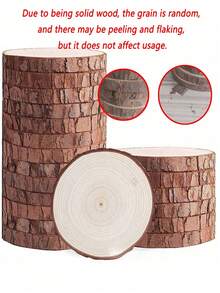20 块圆形木盘，5-10 厘米，未加工木圈，未钻孔木圈，无孔，适用于 DIY 工艺品木制托盘，婚礼中心装饰，圣诞树装饰托盘