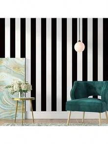 5M/9M Black And White Striped Wallpaper, Home Decor Peel And Stick Wallpaper For Cabinet, Table, Chair, Room Background Wall Paper Wall Stickers Wall Decor Room Decor Wallpaper Stickers Wall Bedroom Decor Kitchen Decor