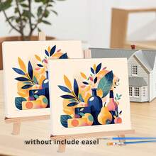 1/2/4幅装裱DIY数字油画卡通花卉图案，易于在画布上绘制，数字绘画DIY工艺品墙画，20x20厘米/7.87x7.87英寸