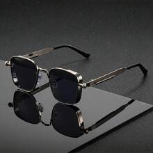 Silver Frame Gray Piece Men Eyeglasses - Silver Frame Gray Sheet - View 3