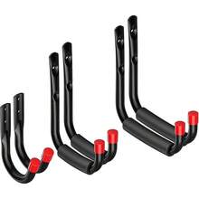Heavy Duty Wall Storage Hooks For Garage Tools, Bikes And Ladders - Set Of 6