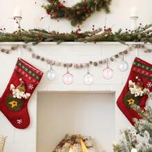 Bolas decorativas transparentes, bolas de colores transparentes, decoraciones de plástico electrochapado arcoíris, bolas de Navidad con anillos colgantes, adecuadas para cumpleaños, decoraciones de árboles de Navidad. Adecuadas para Navidad, fiestas, decoración del hogar, decoración de patios exteriores, oficina, decoración de hoteles