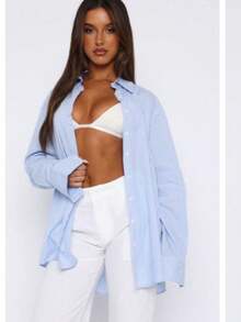 Women's Striped Print Button Front Casual Blouse, Fashion & Versatile, Autumn