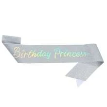 Faja con tirantes de hombro de oro brillante y con lentejuelas para fiesta de cumpleaños, "Feliz cumpleaños, mi princesa", elegante, linda y hermosa, para Navidad - Multicolor - Ver 10