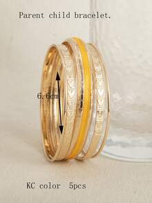 5 قطع مجموعة أساور بتصميم فريد من الشريط والقلب للبنات