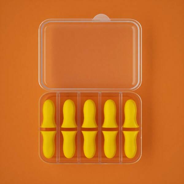 Un set de 10 tapones de espuma potentes para dormir con excelente aislamiento acústico, diseño minimalista moderno con forma de bala para protección auditiva, reducción de ruido para dormir, estudiar y otros lugares tranquilos como dormitorios, residencias y salas de estudio.