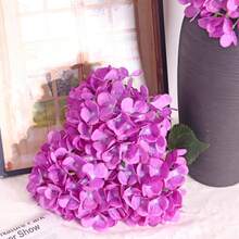 1pc Artificial Light Purple Hydrangea Flower, High-Quality Silk Flower Bouquet, Suitable For DIY Wedding Bouquet, Party, Home Living Room, Kitchen, Garden, Hotel, Office Decor, Halloween/Christmas/Thanksgiving Decoration, Autumn Home Garden Party Decor, DIY Arch Wreath Making, Girl Gift