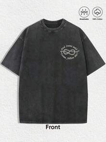 1 PCS Christian "Fishers Of Men" Graphic Tee: Dark Washed Cotton Shirt With "Fishers Of Men" Text, Three Fish Illustrations, Knot Detail, Full Biblical Verse From Matthew 4:19, Retro Distressed Aesthetics. Perfect For Fans Of Christian Faith, Biblical Inspiration, And Vintage Style, Christmas & Halloween & Thanksgiving Day & Valentine's Day & Pride & Father's Day & Easter & Mother's Day & New Year & Spring Festival, Men's Round Neck Printed Short Sleeve Casual Everyday T-Shirt, They Are Excellent Gifts For Friends And Family, 100% Cotton T-Shirts Feature, A Youthful And Fashionable Design, Graphic Tees Men, Graphic Tees Women, Cachorro Feliz, Back To School - 黑色 - 查看 2