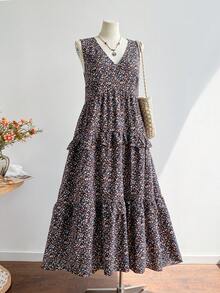 Rusttydustty 宽松V领休闲长裙，适合大码女性，波西米亚风格，适合复活节、海滩、音乐节、热带度假、网络星期一、圣诞节、感恩节、新年派对等场合。