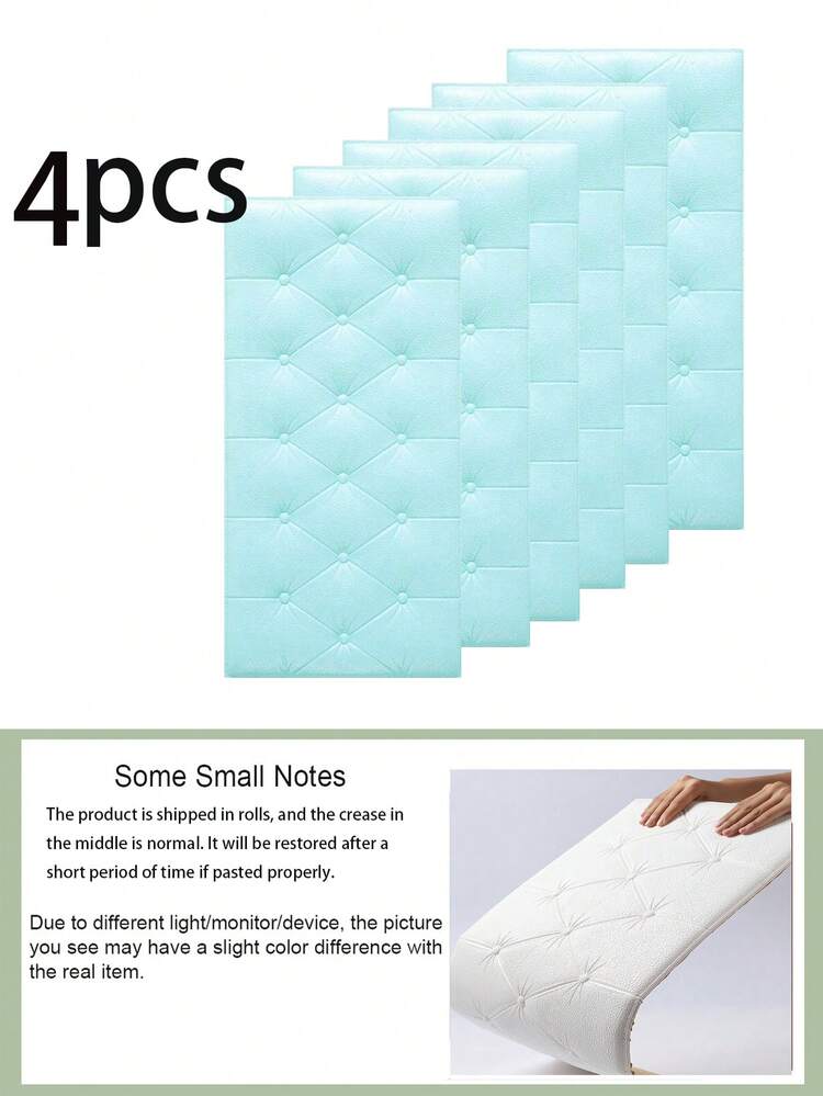 3D立体压纹自粘XPE泡沫墙纸，防水防潮仿皮纹理，床头防撞软垫墙贴，可重复使用和裁剪，适用于卧室和客厅墙面装饰，隔音加厚墙面 - 彩色 - 查看 10