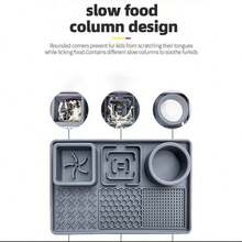 1pc Silicone Pet Lick Mat Slow Feeder Mat With Suction Cup, Multifunctional Pet Food Mat For Anxiety Relief And Boredom, Feeding Tray