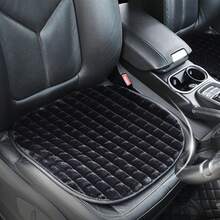 1pc Plush Car Seat Cushion, Soft Anti-Slip Comfortable Half-Covered Seat Pad Protector, Suitable For Autumn/Winter - Black - View 4