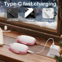 2 包可充电暖手宝，带 2000mAh*2 电池的电动暖手宝，磁性口袋加热器，便携式，适合户外/露营，适合孩子、妻子和朋友的可爱礼物