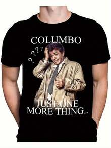 Camiseta de hombre de , estampado de serie de televisión, camiseta de algodón negra, estampado de cartel de película. - Negro - Ver 2