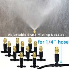 15M Outdoor Misting Cooling Kit – 1/4'' Brass Atomizer Nozzles & 4mm Hose For Patio/Greenhouse | High-Pressure Irrigation System - màu đen - Xem 3