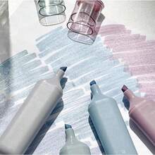 Set de 4 resaltadores fluorescentes con brillo, bolígrafos con ancho de línea flexible, tinta a base de agua resistente a manchas, ideales para tomar notas brillantes, planificadores y diarios