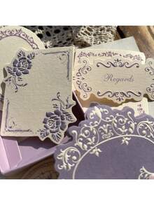 30pcs/Box Vintage Minimalist Boxed Embossed Decorative Paper, Scrapbooking Supplies, Specialty Paper, Thick Cardstock, Artistic Embossed Diary & Journal Craft Material, DIY Background - Multicolor - View 17