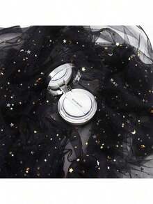 Sternenhimmel & Mond Mesh Hintergrund, Ins Girly Zimmer Deko, Nail Art Fotografie Requisiten, Influencer Ornamente - Sternennacht Nail Art Hintergrund, geruchslos Mehrzweck Dekomaterial mit Mond & Stern Muster, für Fotografie Requisiten und Schmuckpräsentation