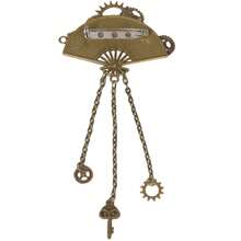 Broche aile de vitesse gothique steampunk, broche unique pour femmes, accessoires de costume de cosplay d'Halloween, accessoires de sac, accessoires de bureau, cadeau de Noël - Bronze D - Voir 5