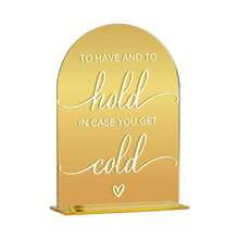 Acrylic Wedding Sign, Bridal Shower Decorations, In Loving Sign Ceremony, Modern Font Table Signs, Gold Mirror Arched Acrylic Tabletop Signs Wedding Reception And Event Party