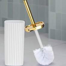 New Arrival! Recommended Essential Home Item - 1 Set Electroplated Long Handle Toilet Brush, Cleans Toilet Bowl Thoroughly, Bathroom Cleaning Tool, Combines Aesthetics And Functionality, Easy Toilet Cleaning - White - View 7