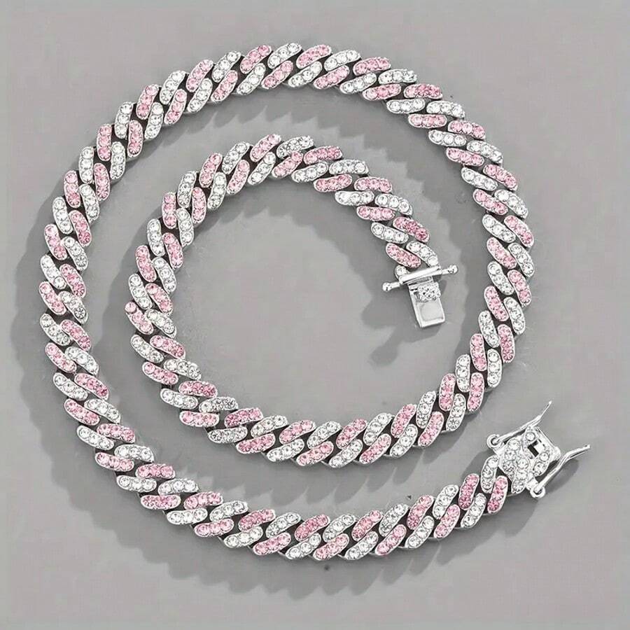 [Iced Out Chain] HIP HOP Iced Out 9MM Miami Cuban Link Chain Necklace | Gift For Men And Women - A - 查看 1