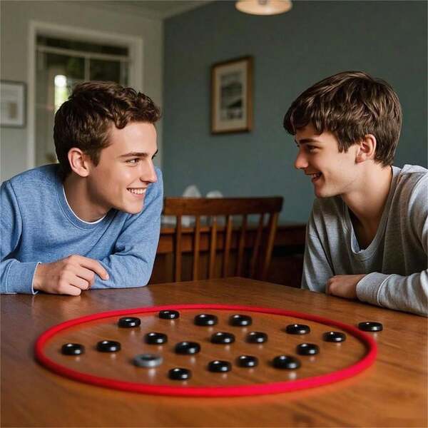 Juego de ajedrez magnético - Regalos de Navidad: Juego de mesa divertido, juego de estrategia con imanes, ajedrez multijugador de mesa divertido para fiestas familiares (con cuerda)