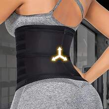 1pc Women's Sports Waist Trainer, Waist Cincher, Sauna Sweat Waist Belt, Sports Fitness Waist Trimmer, Waist Shaper, Waist Slimming Belt, Abdominal Trainer - Black - View 3