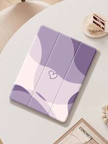 Funda protectora para iPad con patrón de corazón morado, compatible con iPad (A16) de 11.a generación (11 pulgadas, modelo 2025) e iPad de 10.a generación (10.9 pulgadas, modelo 2022), con ranura para lápiz, soporte plegable de tres pliegues, función de activación/suspensión automática, excelente regalo para el regreso a la escuela, el Día de San Valentín y las vacaciones - Multicolor - Ver 5