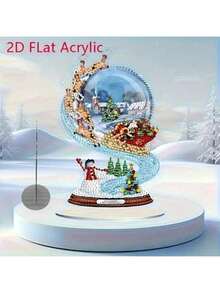 2D Ensemble de peinture de diamants de Noël, décoration de bureau - Peinture de diamants du Père Noël et du renne bonhomme de neige, décoration de Noël Peinture de diamants, ensemble de décoration de bureau Peinture de diamants, décoration de Noël Peinture de diamants DIY, cadeau d'artisanat de Noël DIY - Multicolore - Voir 8