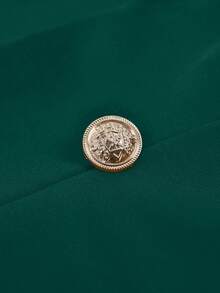 AIJ Women's Ladies' Shawl Neck Open Front Blazer & & Cami Top & Pants Three Pieces Set For Office Look - Dark Green - View 6