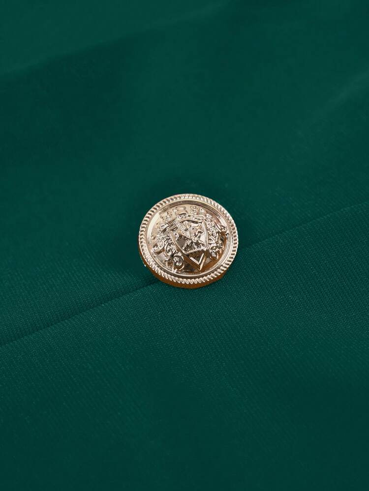 AIJ Women's Ladies' Shawl Neck Open Front Blazer & & Cami Top & Pants Three Pieces Set For Office Look - Dark Green - View 6