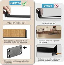 de Estante Flotante de Metal: Soportes para Estantes de Pared 6 Piezas, Mensulas para Repisa Flotante, Soporte de Estantería Flotante con Tornillos para Dormitorio Baño Sala de Estar (25cm) - 15 centímetros - Ver 6