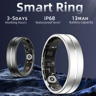 SIMSONLAB Men'S And Women'S Smart Rings, Equipped With Fitness Trackers, IP68 Waterproof, Smart Touch, Stainless Steel Material, Support Gesture Photography Function, Ultra-Low Power Consumption