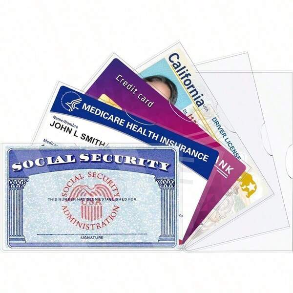 10pcs Pack Clear Social Security Card Protector Sleeves
