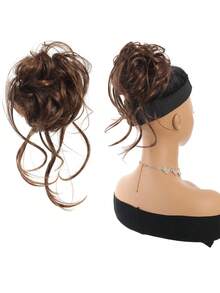 合成凌乱发髻发片卷发发髻接发带弹性接发发圈凌乱适合女性日常穿着和聚会 - 彩色 - 查看 17