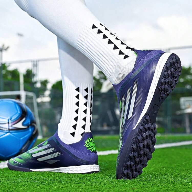 Men Soccer Shoees Indoor Soccer Shoes Professional Lightweight Turf Shoes Adult Youth Shoes Big Boys Spikes Football Boots Wear Resistant - Purple - View 6