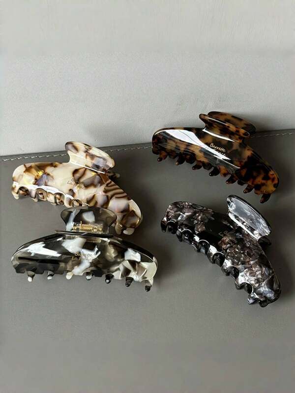 4 pièces/1 pièce Pince à cheveux en acétate, pince à cheveux en acétate , pince de haute qualité, pince à cheveux à l'arrière de la tête, accessoire capillaire pour femmes, nouveau design, automne et hiver chauds, tempérament élégant, pince à cheveux à l'arrière de la tête, convient aux femmes et aux filles, cadeau de vacances, port quotidien