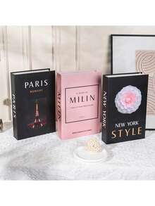 1pc/3pcs Vintage Style Decorative Fake Books, Suitable For Various Scenarios (Room Decor, Home Decor, Bedroom Decor, Living Room Decor, Office Decor, Bathroom Decor, Tabletop Decor, TV Cabinet, Lobby, Bookshelf, All Kinds Of Holiday Gifts)