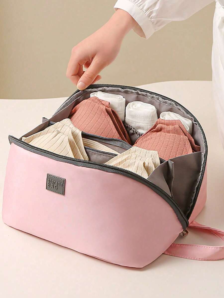 1pc Daily Underwear Storage Bag, Intimate Underwear Storage Bag, Large-Capacity Travel Clothing Storage Bag, Home Intimate Underwear Storage Bag, Bedroom Clothing Storage Bag, Suitable For Intimate Clothing, Bras And Underwear, Socks Storage, Suitable For Home Storage, Storage, Organization, Home Clothing Organization Essentials, Back-To-School Dormitory Clothing Storage Essentials, Convenient Travel Underwear Organization Essentials.
